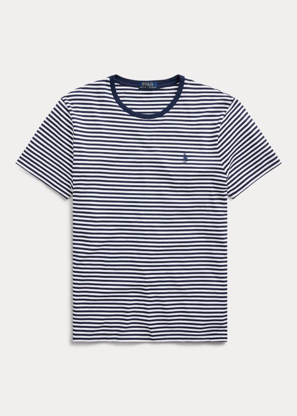 Polo Ralph Lauren Custom Slim Striped T Shirt Herre Danmark (BGUZH0754)